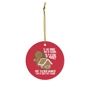 Gingerbread Man Crisis Ceramic Ornament