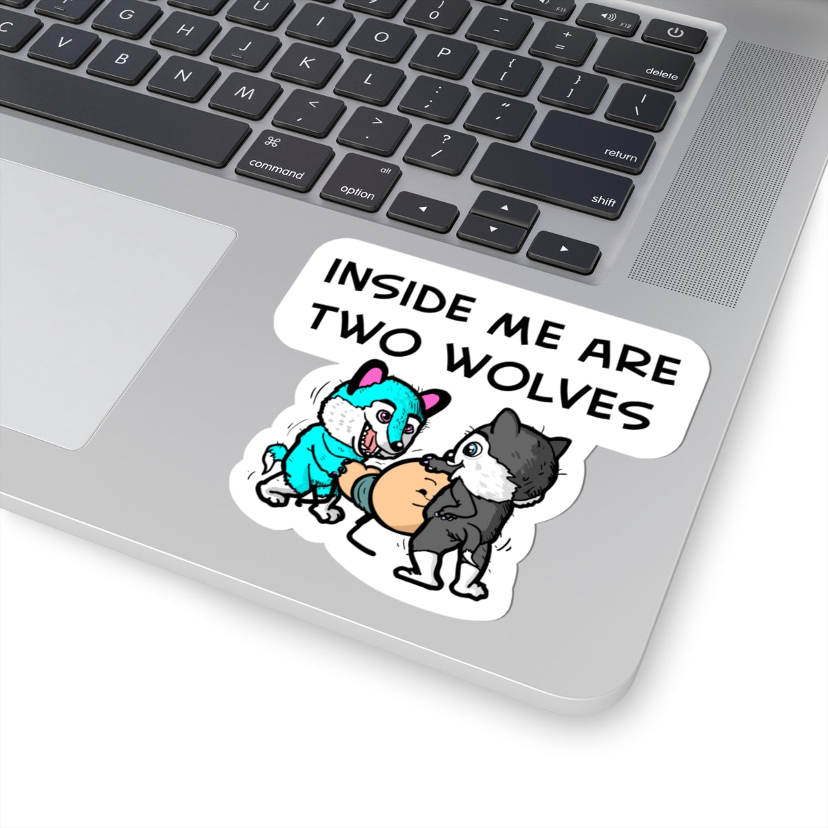 Two Wolves One Sticker