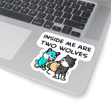 Two Wolves One Sticker