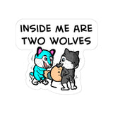 Two Wolves One Sticker