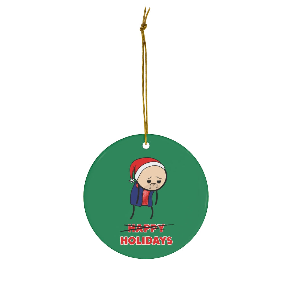 Sad Larry H̶a̶p̶p̶y̶ Holidays Ceramic Ornament