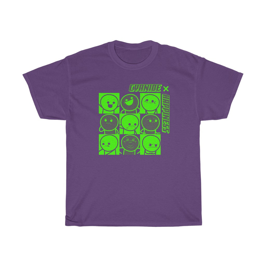 Neon Green Faces Cotton Tee